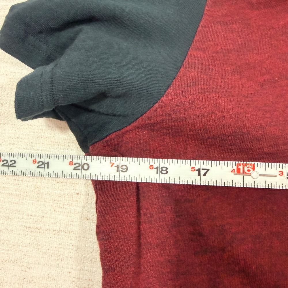 Rock & Republic Henley Shirt Mens Large Red Good Colorblock Short Sleeve Slub - Picture 6 of 6